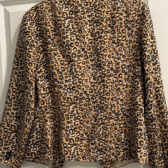 City Silk vintage Leopard Print Women's silk Jacket sz 14 zipper needs repair - Picture 7 of 8